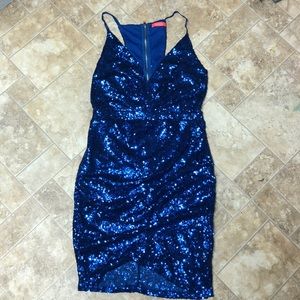 Royal Blue Sequins Dress